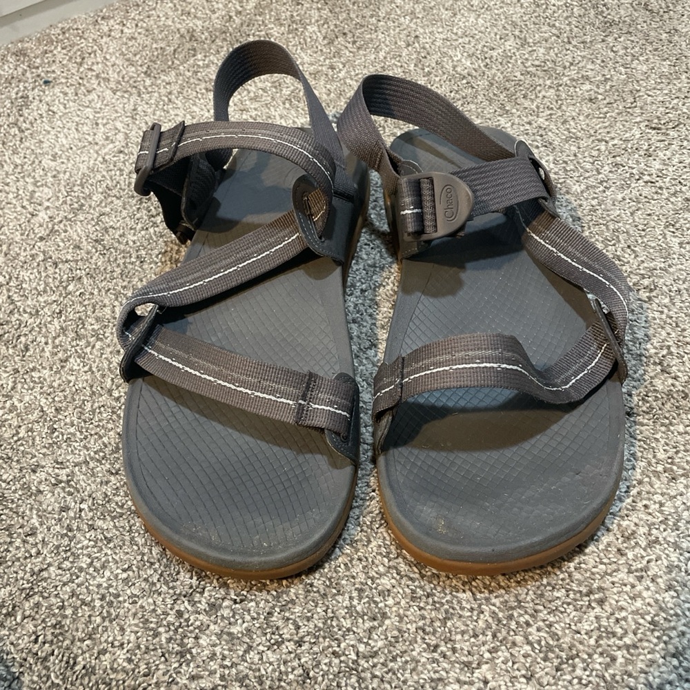 Men’s Grey Chaco Size 12 Adjustable Sandals Summer Outdoor Hiking Water Shoes